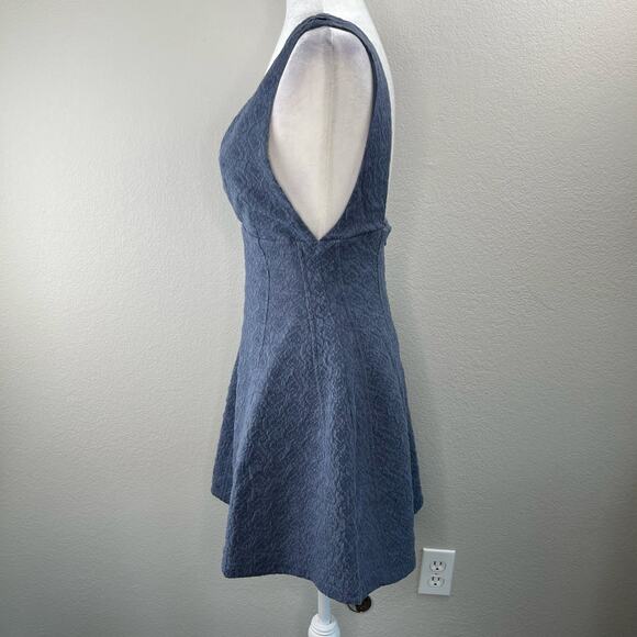 Revolve WeWoreWhat Grey Textured Knit Plunge V-Neck Sleeveless Mini Dress 6 NWT - Picture 8 of 15